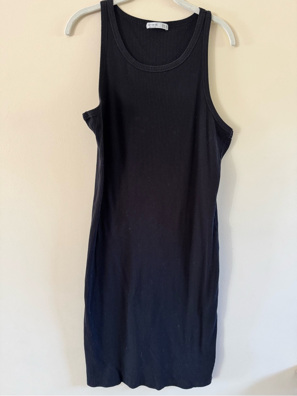 Cotton On Black Ribbed Midi Tank Dress